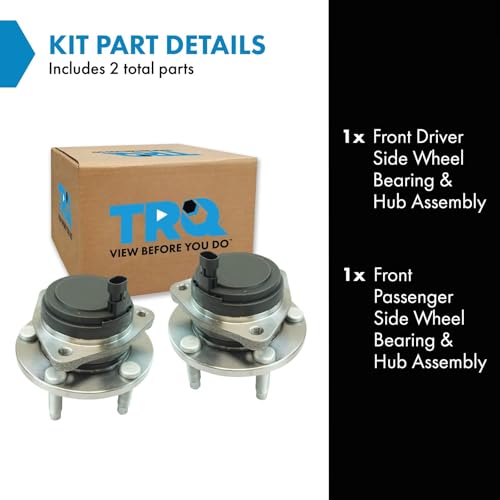 Image of TRQ Front Left and Right Wheel Bearing and Hub Assembly Set 2 Piece Compatible with 2008-2009 Pontiac G8 2011-2013 Chevrolet Caprice