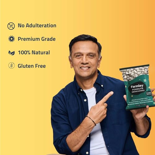 Image of Farmley Uncooked Phool Makhana Gluten Free | Raw Foxnuts, Popped Lotus Seed, 100% Natural & Crunchy, High Protein Nutritious Snack | Yoga & Ayurvedic Diet - 200 g (7oz)