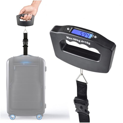 Luggage Scale Portable Digital Weight Scale for Travel Suitcase Weigher with Tare Function 110 Lb/ 50Kg Limit, Black