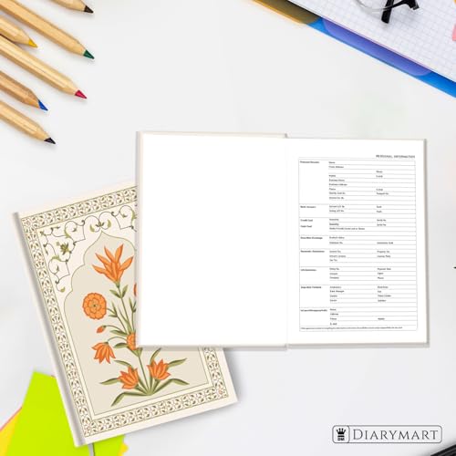 Image of Hard Bound Notebook for Girls & Women | A5 Ruled Journal | 192 Pages | 80 GSM Premium Paper | Designer Laminated Cover | Ribbon Bookmark | Notebook for School, College, Office, Journaling & Note Taking (DM4013)