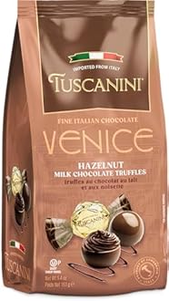 Tuscanini Fine Italian Hazelnut Milk Chocolate Truffles, Venice, 5.4oz | Gourmet Italian | Premium Gift | Perfect for Holidays & Celebrations