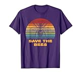 Save The Bees - Retro Bumble Bee Silhouette Beekeeper Gift T-Shirt