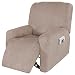NOPEXTO Elastische Relax Relaxsessel Bezüge,Wildleder Wasserdicht Ruhesessel Bezug,Sesselschoner Antirutsch Sofabezug (1 Sitzer (4 Pcs Set),Taupe)