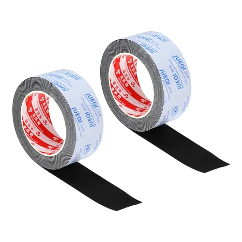 PATIKIL 1-3/4"W x 3/64" T x 16.4Ft EVA Single Sided Foam Tape, 2Pcs Multipurpose Sealing Strip Foam Waterproof Weather Stripping Foam Sealing Foam Strips with Adhesive for Door, Black