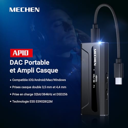 DAC portable MECHEN AP10 pour smartphone et PC audio haute résolution