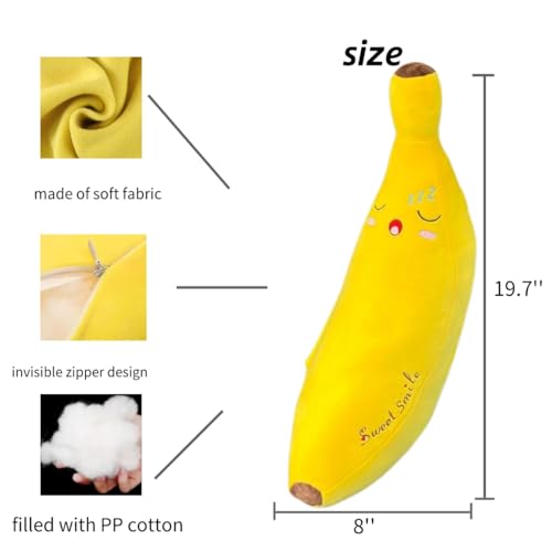 Image of Cute Cartoon Seatbelt Pillow for Kids Travel Seatbelt Cover and Cushion Pillow Plush Cartoon Pillow (Yellow Banana)