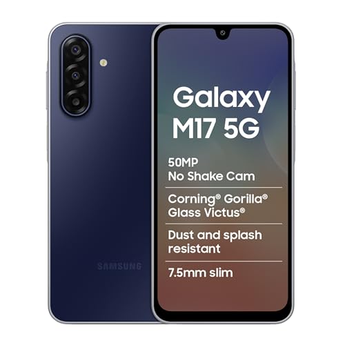 Samsung Galaxy M17 5G Mobile (Sapphire Black, 6GB RAM, 128GB Storage) | 50MP OIS Triple Camera | Gorilla Glass Victus | IP54 | 6 Gen OS Upgrades | AI | Gemini Live | Lag-Free Gaming | Without Charger view 1