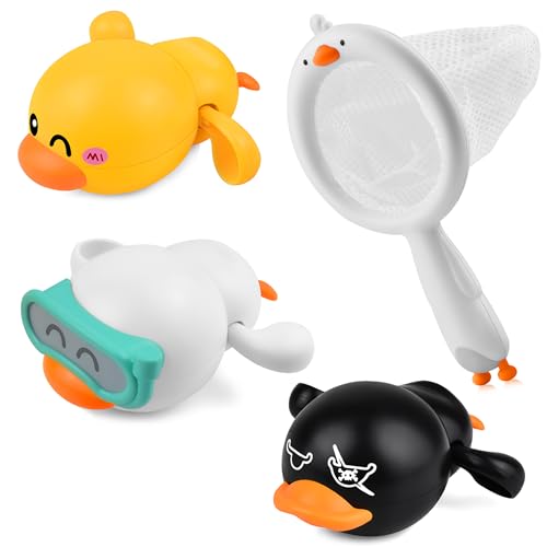Image of Likee Baby Bath Toys for Toddlers 1-3, Floating Wind-Up Kids Bathtub Toys for 1 2 3 4 5 6 Year Old Boy Girl Birthday Gift, Cute lnfant Swimming Water Pool Games for Baby Shower Beach Bath Time