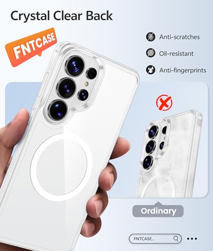 Image of FNTCASE for Samsung Galaxy S26-Ultra Case: [Fit for Magsafe] [Screen Protector] Anti Yellowing Transparent Clear Military Grade - Shockproof Protective Phone Cover - Clear