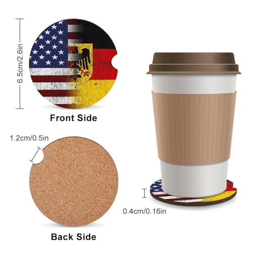 4PCS Posavasos para Carro con Bandera Americana Alemania miniatura 2