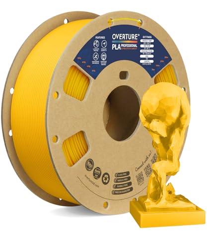 Image of OVERTURE PLA Plus (PLA+) Filament 1.75mm, Stronger & More Durable, Professional Toughness 3D Printer Filament 1kg (2.2lbs), High Precision + /- 0.02mm, Tangle-Free (Yellow)