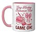 Gay Hockey Romance Club Bookish Smutty Spicy Book Lover Ceramic Mug, Pink/White