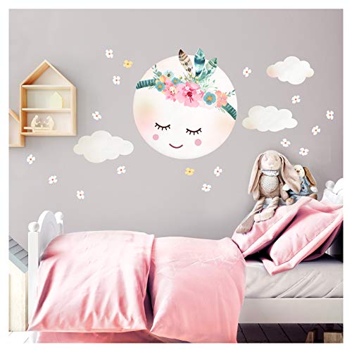 Little Deco DL265 - Adhesivo Decorativo para Pared de habitación Infantil, diseño de Luna y Nubes
