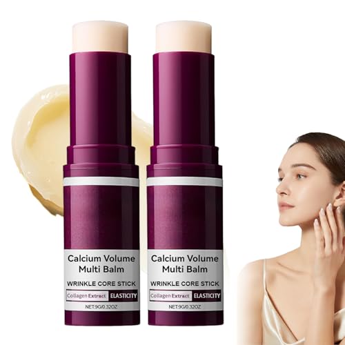 Vimvy Calcium Stick,Cemenrete Calcium Multi Balm, Vitaliq Balm, Calcium Volume Multi Balm, Korean Collagen Moisturing Stick, Anti-aging, Hydrating,Firming Skin (2 Pcs)