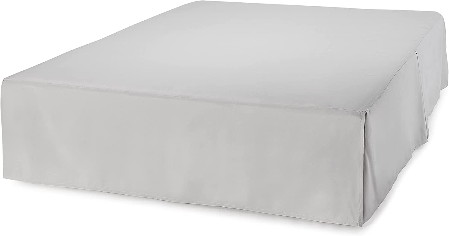 Wrap Around Pleated Bed Skirt-100 Percent Cotton-3 Fabric Sides Split Corner Bedskirt |600 Thread Counts| Tailored 16" Drop Length Ultimate Collection Beige Bed Skirt/Bed Frames King Size