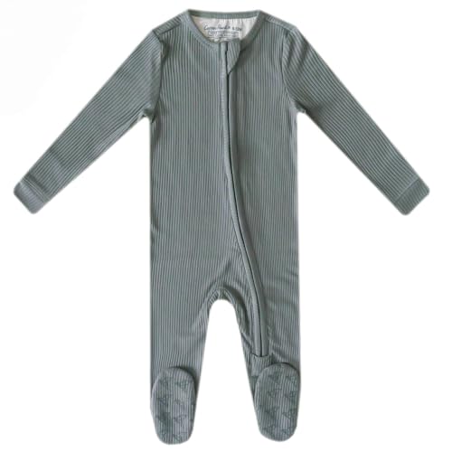 Image of Copper Pearl Baby Zip-Up Footie Pajamas - Soft Stretchy Sleep and Play Footies for Boys and Girls