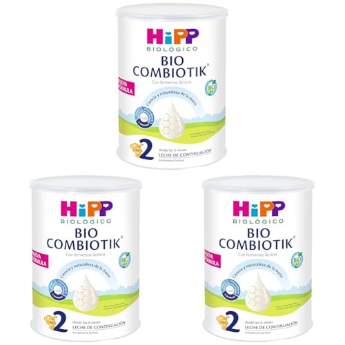 HiPP Combiotik 2 - Leche para bebés Ecológica - 800 gr - Leche BIO para bebés de 6 a 12 meses - Contiene Lactosa, Omega-3, Prebióticos, Vitaminas C y D - Sin GMO - Especial fácil digestión
