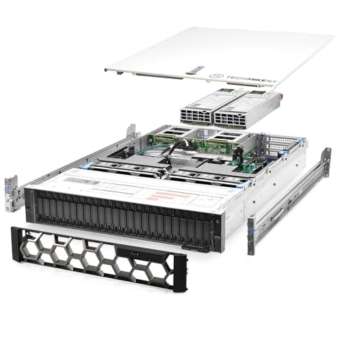 TechMikeNY Server 2.10Ghz 56-Core 768GB RAM 24x Caddies Rails PowerEdge R740xd NVMe (Renewed)