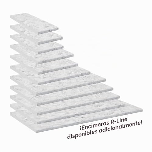 Miniatura 4 de Vicco Encimera De Cocina R-Line, Blanco Mármol, 120 Cm, Apto Para Montaje En Muebles Bajos Y Áreas De Trabajo