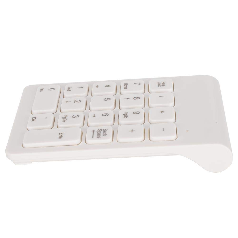 Tastiera numerica wireless 2.4G, tastierino numerico Bluetooth mini tastiera portatile a 18 tasti, tastierino numerico generale per laptop, desktop, ecc(bianca)