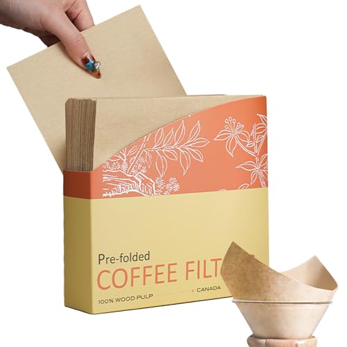 Chemex Filter 50er-Pack,5-13 Tassen Vorgefaltete & Natürliche & Ungebleichte Papier Kaffeefilter, Reißfest & Keine Körnung & leicht filterbarer Kaffee,mit Chemex Pour-Over-Kaffeemaschinen