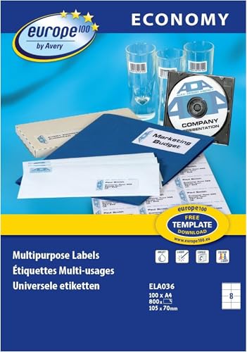 Étiquettes autocollantes multi-usages compatibles laser jet d'encre boîte de 800 x5
