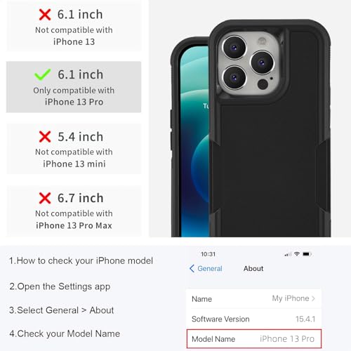 Coque de protection intégrale pour iPhone 13 Pro antichoc robuste noir