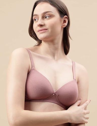 Image of Marks and Spencer Womens Cotton Mix Plain Sweetheart Neck Bra T33 3208K 38 DD Brown