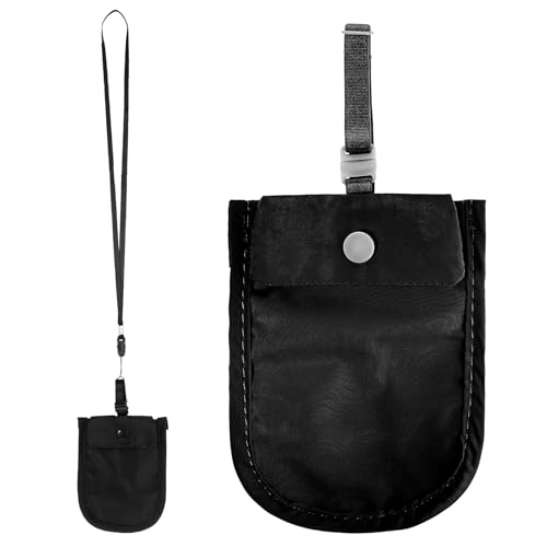 Image of Undercover Bra Wallet Hidden Undercover Travel Bra Pouch for Women Undergarment Neck Pouch with Adjustable Elastic Strap Ideal Secret Pocket Carry Accessory for Women Protect Valuables (Black)