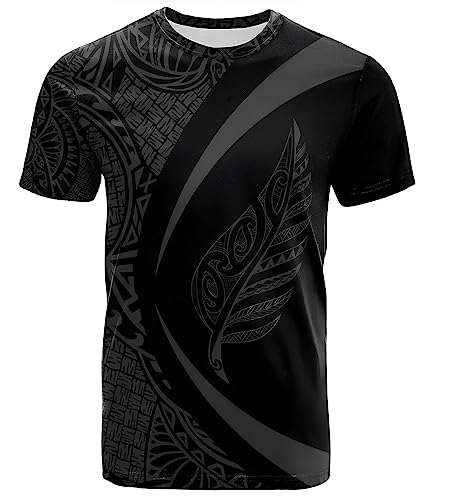 PONNYC Trendy 3D Diseñador Nueva Zelanda Commonwealth Juegos Camiseta, Nueva Zelanda Rugby Camiseta, Nueva Zelanda Bandera Camiseta,All Blacks Rugby,XL