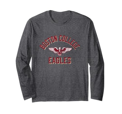Boston College Distressed Icon Dark Heather | BC Eagles Long Sleeve T-Shirt