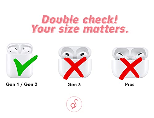 Sonix Care Bears Case For Airpod Gen 1 / Gen 2 [Hard Cover] Protective Good Vibes Rainbow Glitter Case For Apple Airpods #TOP1