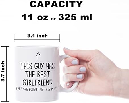 MAGEDON Gifts for Boyfriend This Guy Has The Best Girlfriend Coffee Mug Valentines, Birthday, Christmas Gifts for Him Men, Presents for Boyfriend Him
