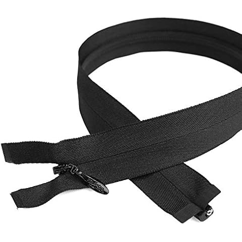 Size #5 Invisible Separating Zippers, 20" Length, Black, Bias Bespoke Brand Cover