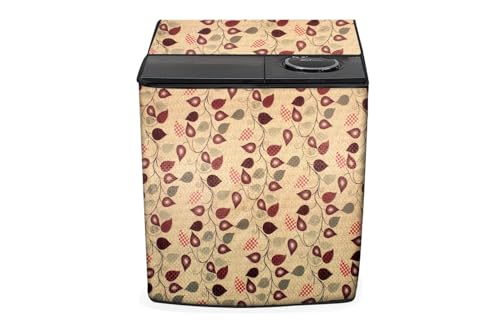 Image of Stylista Washing Machine Cover Compatible for Godrej 9 KG Semi-Automatic Top Loading WSEDGEPRO900ESLISP, Petals Pattern Yellow