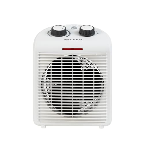 Calefactor de baño Grunkel de bajo consumo, hasta 2000W, 3 modos, 6 niveles de potencia, antivuelco y sistema de protección contra el sobrecalentamiento. Ligero y cable de 1m. (Blanco) - imagen 7