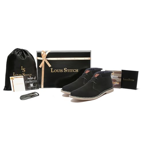 Image of LOUIS STITCH Chukka Boots for Men| Suede Leather Boots for Men| High Ankle Casual Boot | Casual Office & Trekking Shoes | Hiking Boots for Men | Stitch Down Desert Boots | LSSDSUCKCU
