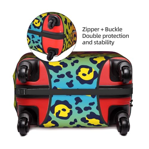 Leopard Print Travel Luggage Cover Elastic Suitcase Protector Washable Baggage Covers For Trunk Case Fits 22-24 Inch Luggage3