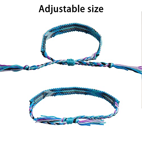 Andblue 12 Pcs Nepal Woven Friendship Bracelets Handmade Braided String Adjustable Bulk Bracelet For Women Kids Girls #TOP3