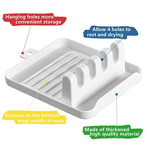 Rayyxp 2 Pcs Paint Brush Holder With 4 Slots Desk Brush Rest Water Coloring Brush Organizer Display Stand For Watercolor Acrylic Oil Painting Brushes Storage #TOP2