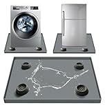 60×60CM Fridge Silicone Mat with 4 Base Raisers,Washable Silicone Refrigerator Mat Floor Protector Prevent Water Leakage,Spill-Proof Mat for Washer, Wine Cabinet & Coffee Machine，Freezer Drip Tray