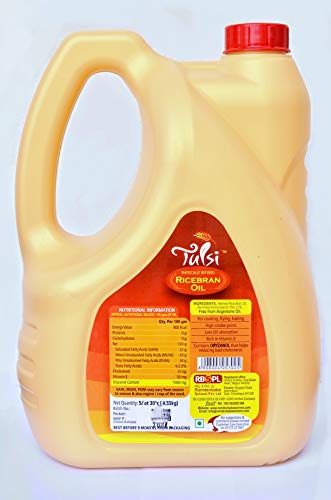 Image of Tulsi Physically Refined Rice Bran Oil 5 litres + 2 Litre Pouches Free