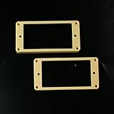 Set of 2 Humbucker Pickup Mounting Rings for bridge and neck pckups , Curved bottom ,Cream
