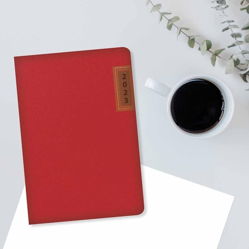 2023 Diary A5 Week To View Hardback & Casebound Diary Family Organiser Planner Embossed and Stitched Panel 1x Sent Randomly