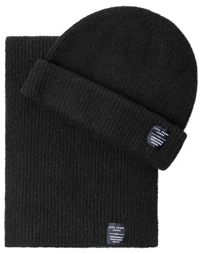 Écharpe noire homme Pepe Jeans Edward hiver chaude douce taille unique