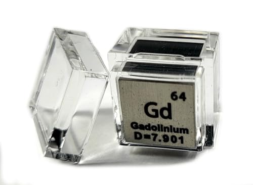 Image of 0.39 inch 10mm Gadolinium Metal Cube Gd up to 99.9% Pure Periodic Table Element Engraved Density Collection Science Education Display Block Cube + Acrylic Case Box - 1PC