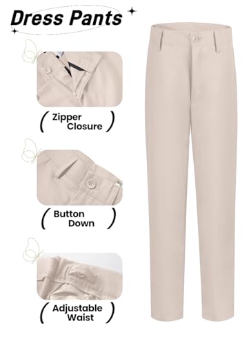 Image of YuanLu Toddler Boys Formal Suits Set,Vest Pants Dress Shirt and Tie for Kids Boy Wedding Ring Bearer Oufit