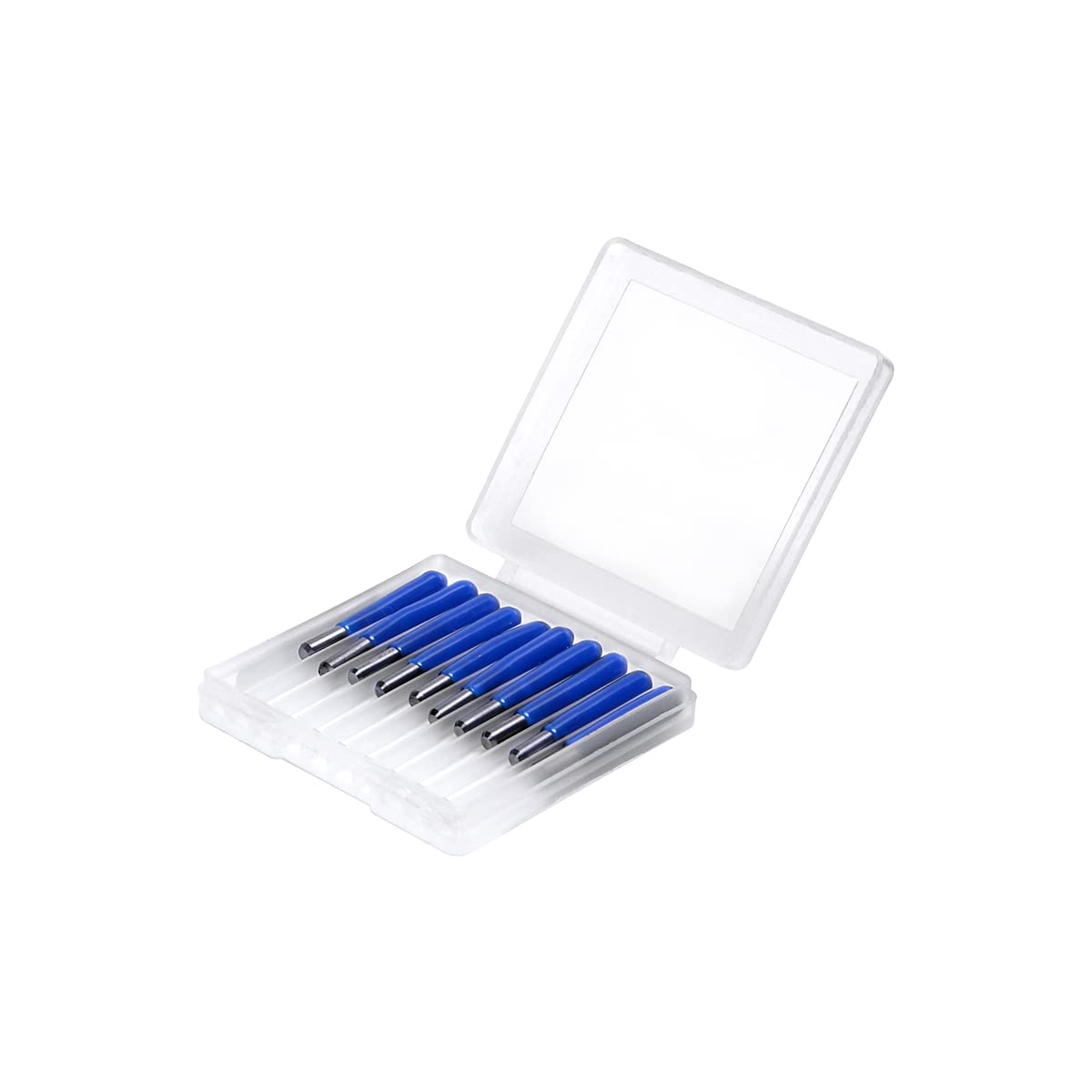 Juego de brocas con ranura en V de carburo de tungsteno de 10 piezas - Fresa CNC for grabado de precisión en diversos materiales(10degx0.2mm)