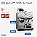 De'Longhi Siebträgermaschine La Specialista Arte EC9155.MB, Espressomaschine mit Mahlwerk, 8 Mahlgrade, 15 Bar, 3 Temperaturen, Milchschaumdüse, 1550W, 1,7L Tank, Edelstahl/Schwarz inkl. Barista-Kit