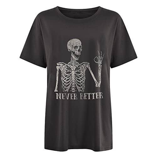Image of Summer Y2k Tops for Womens, Casual Vintage Short Sleeve T-Shirt, Girls Oversize Loose Round Neck Elastic Tee